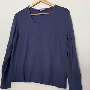 LOFT Deep Blue V-Neck Knit Top